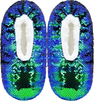 Panda Bros Womens Ballerina Sequin Slippers, Bling House Slippers With Grippers