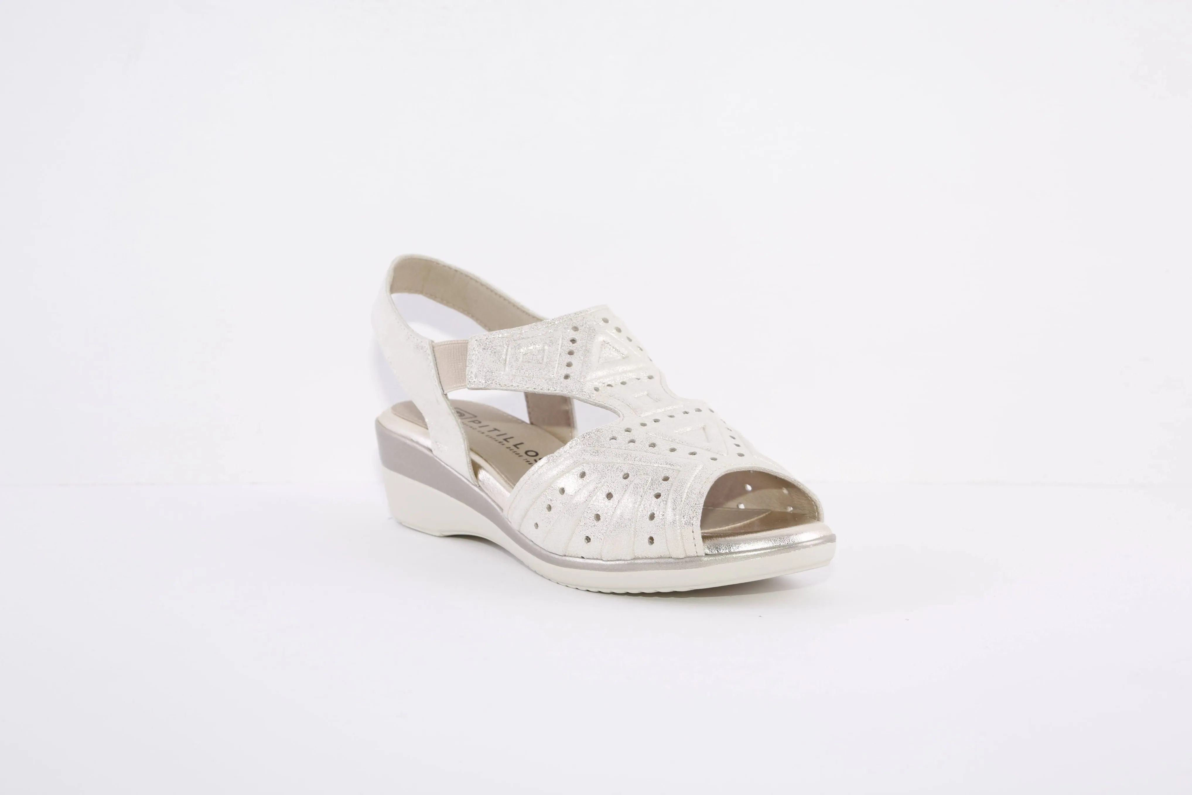 PITILLOS - 1315 MEDIUM WEDGE COMFORT SANDAL - GOLD