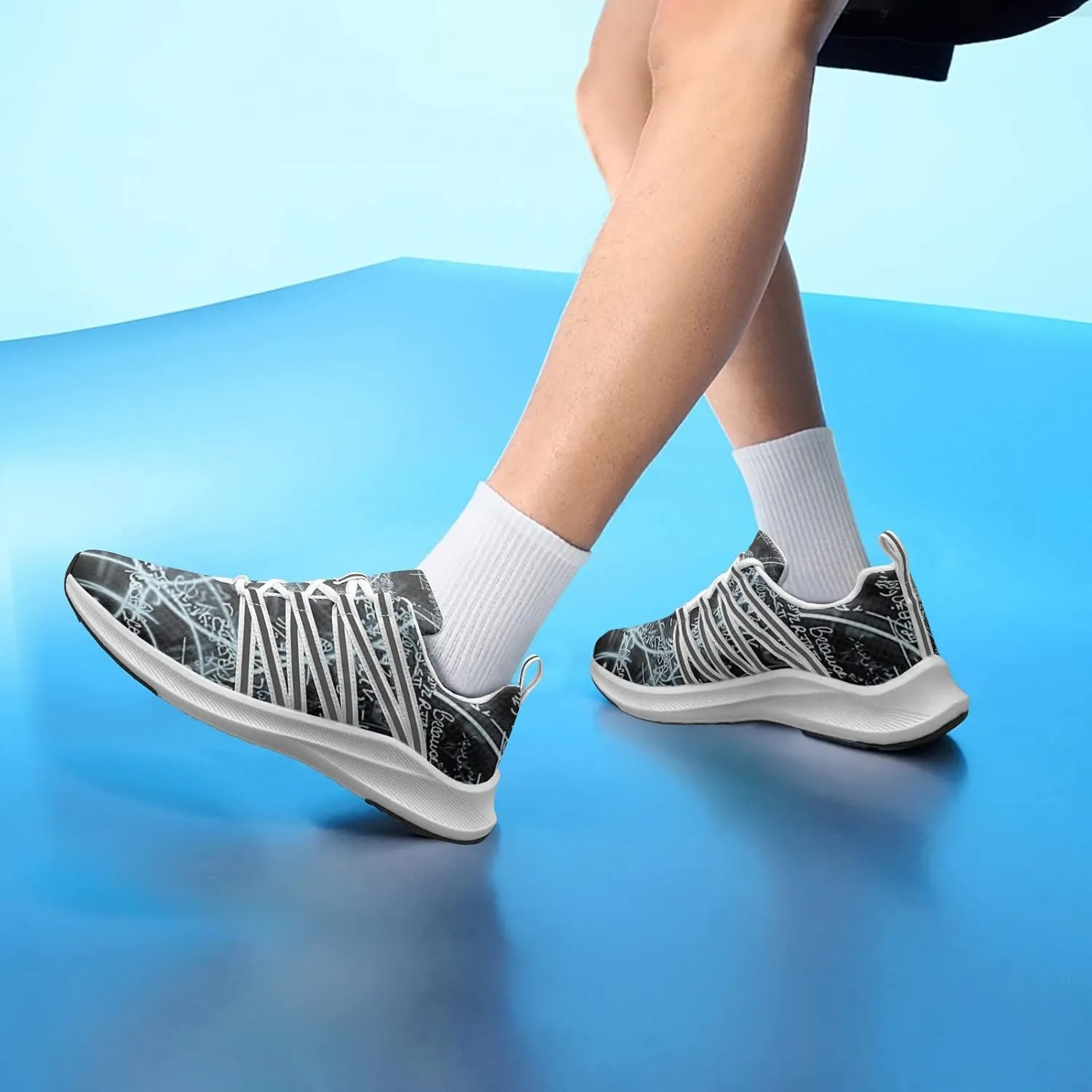 Pitovozu Black Math Calculus Equations Sneaker Women Athletic Shoes Personalited Running Shoes Comfortable Sports Sneaker