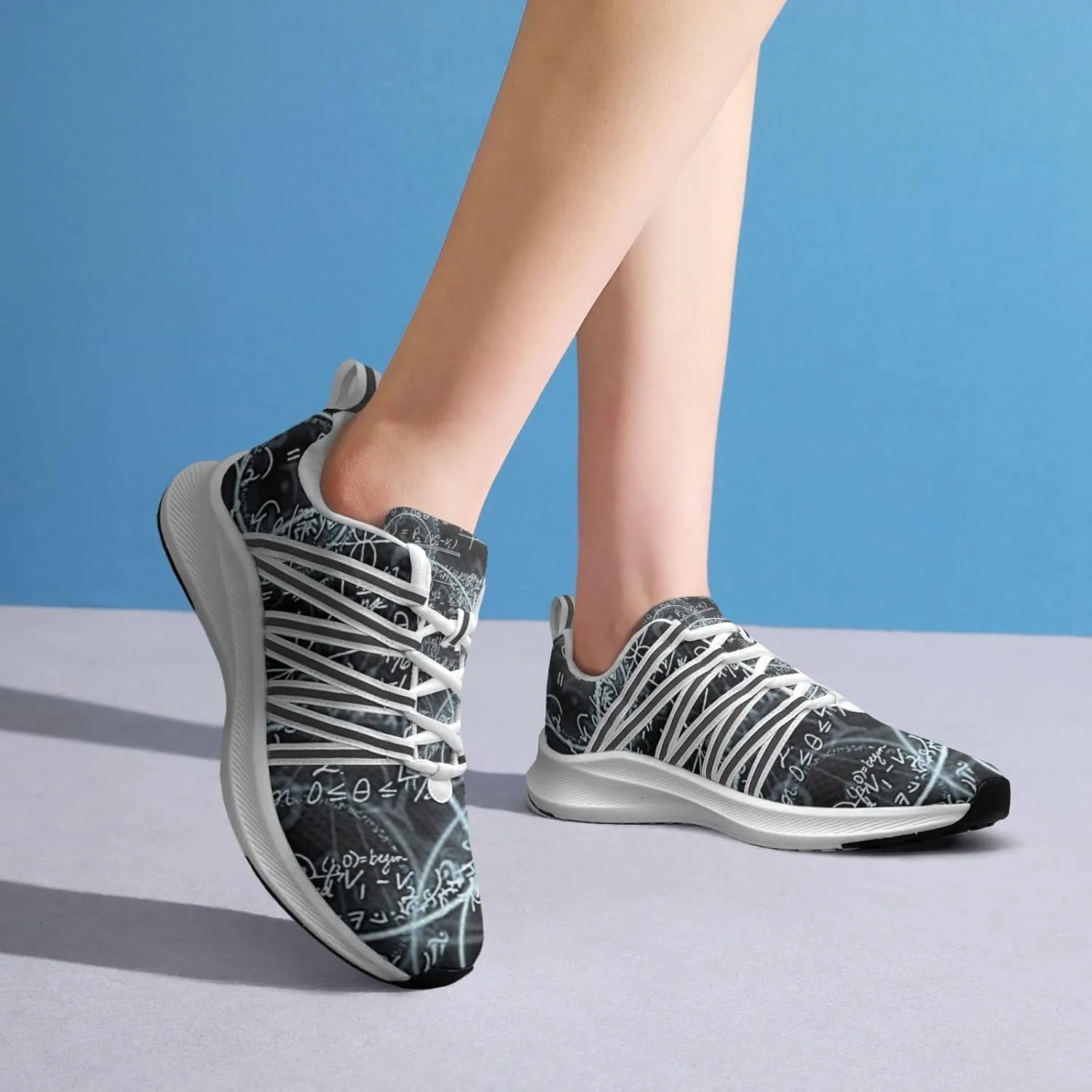 Pitovozu Black Math Calculus Equations Sneaker Women Athletic Shoes Personalited Running Shoes Comfortable Sports Sneaker