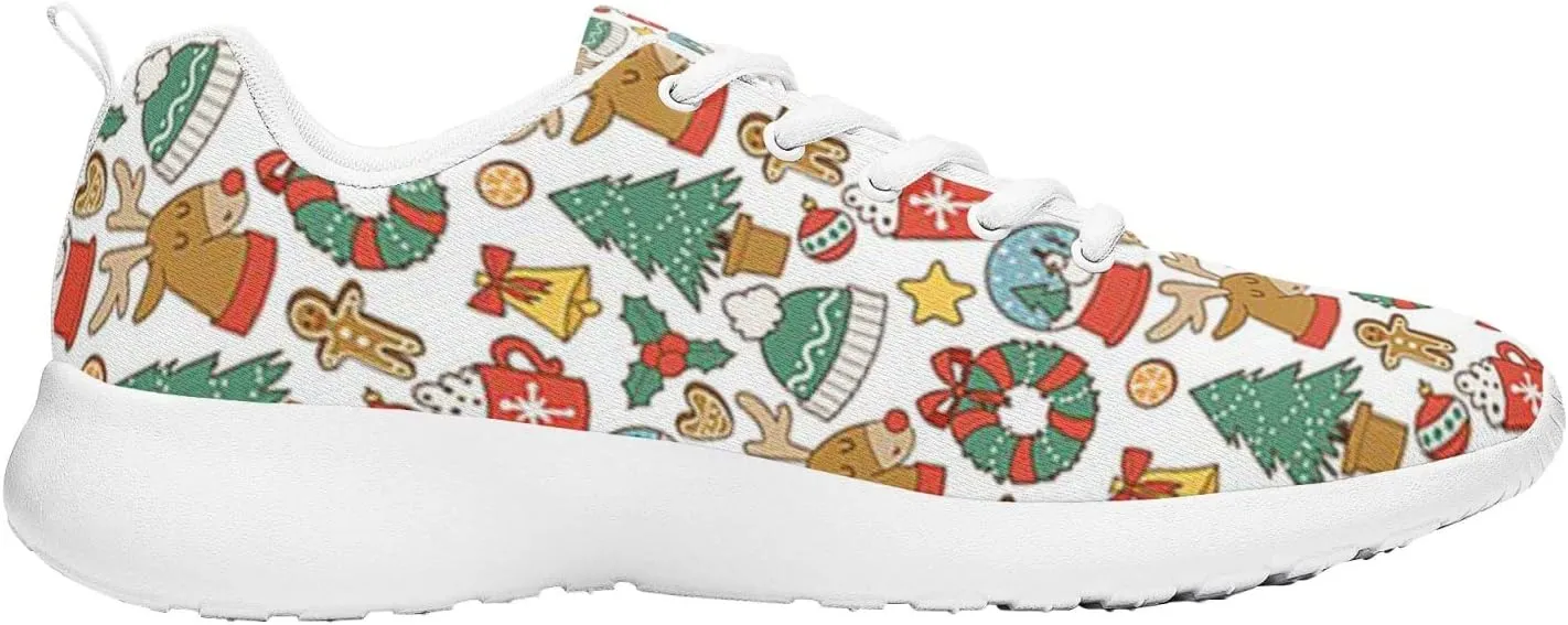 Pitovozu Christmas Decor Sneaker Men Athletic Shoes Running Shoes Comfortable Sports Walking Shoes