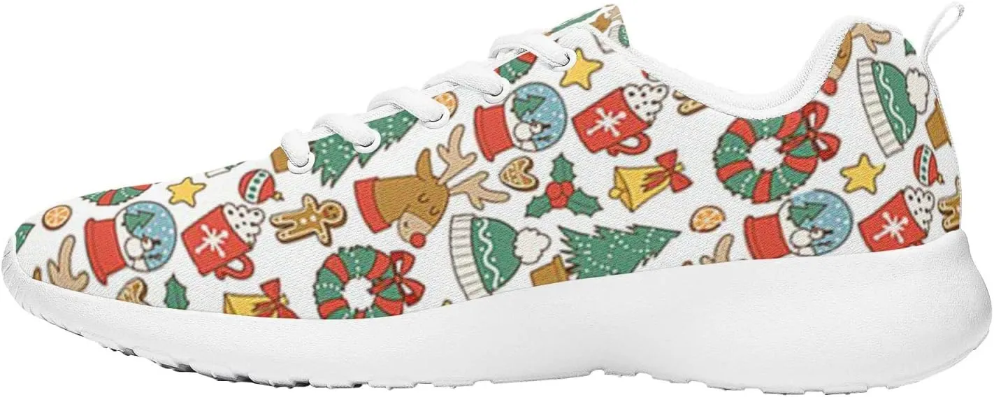 Pitovozu Christmas Decor Sneaker Men Athletic Shoes Running Shoes Comfortable Sports Walking Shoes