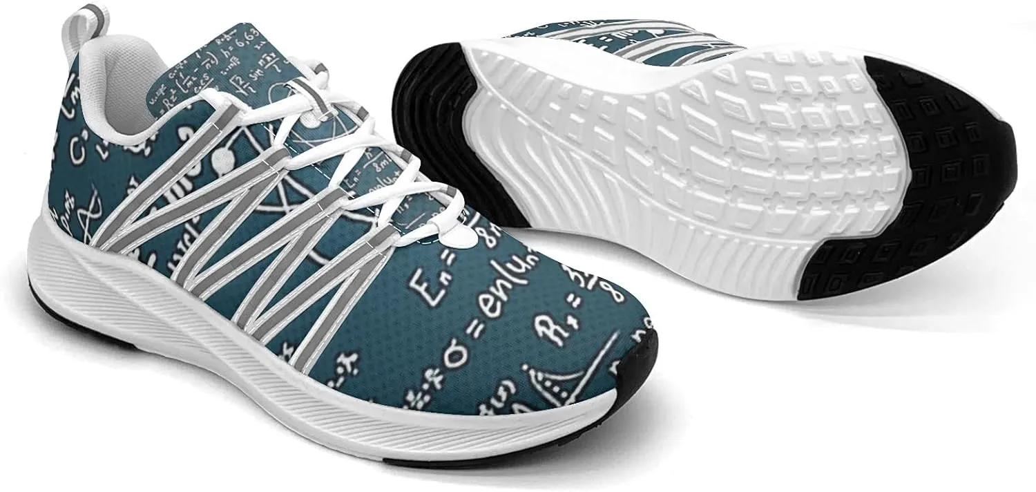 Pitovozu Math Equations Physics Science Sneaker Women Athletic Shoes Personalited Running Shoes Comfortable Sports Sneaker