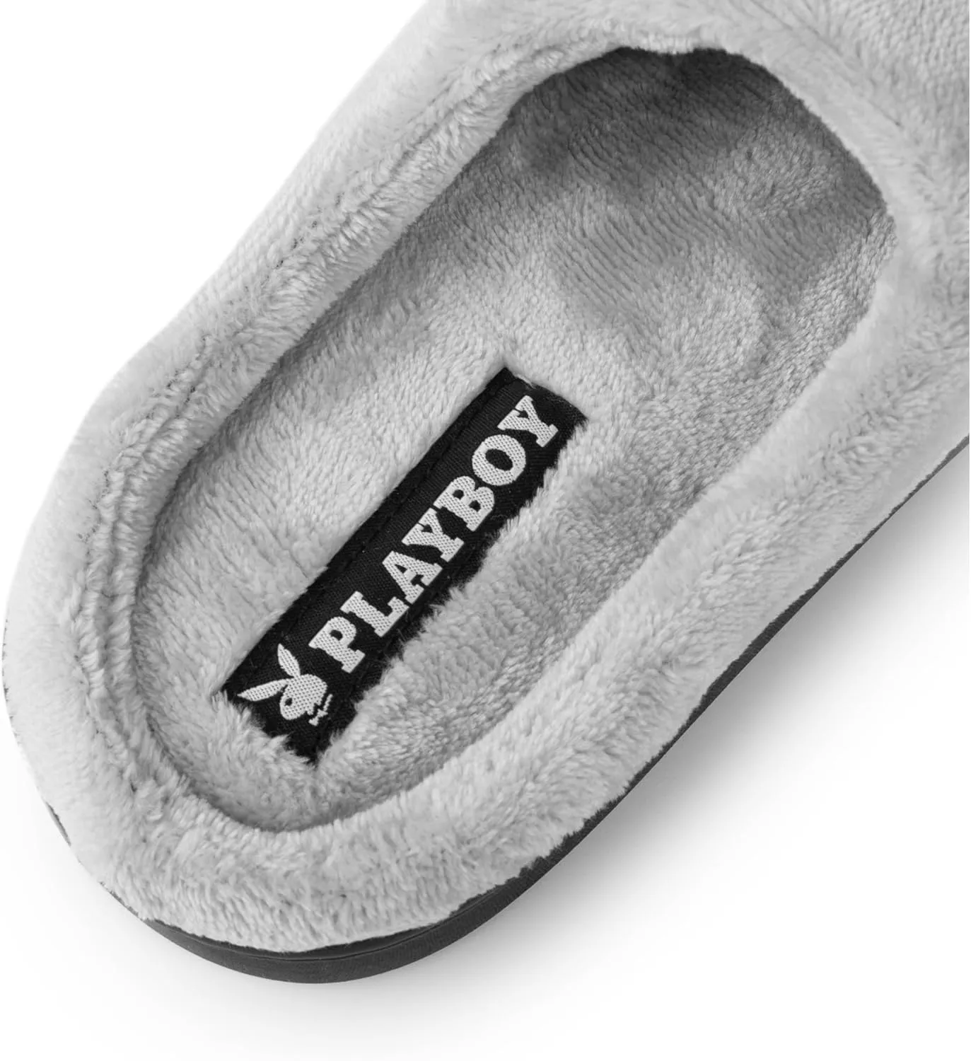 Playboy Unisex-Adult Adjustable Cozy Plush Velour Memory Foam Indoor Outdoor Soled Slipper in Sizes S-XL