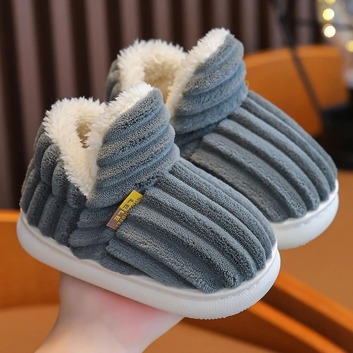 Pluffi Slipper Booties For Kids Women Men, Winter Fuzzy Warm Cute Non-Slip Thick-Soled Slippers, Cozy Plush House Shoes