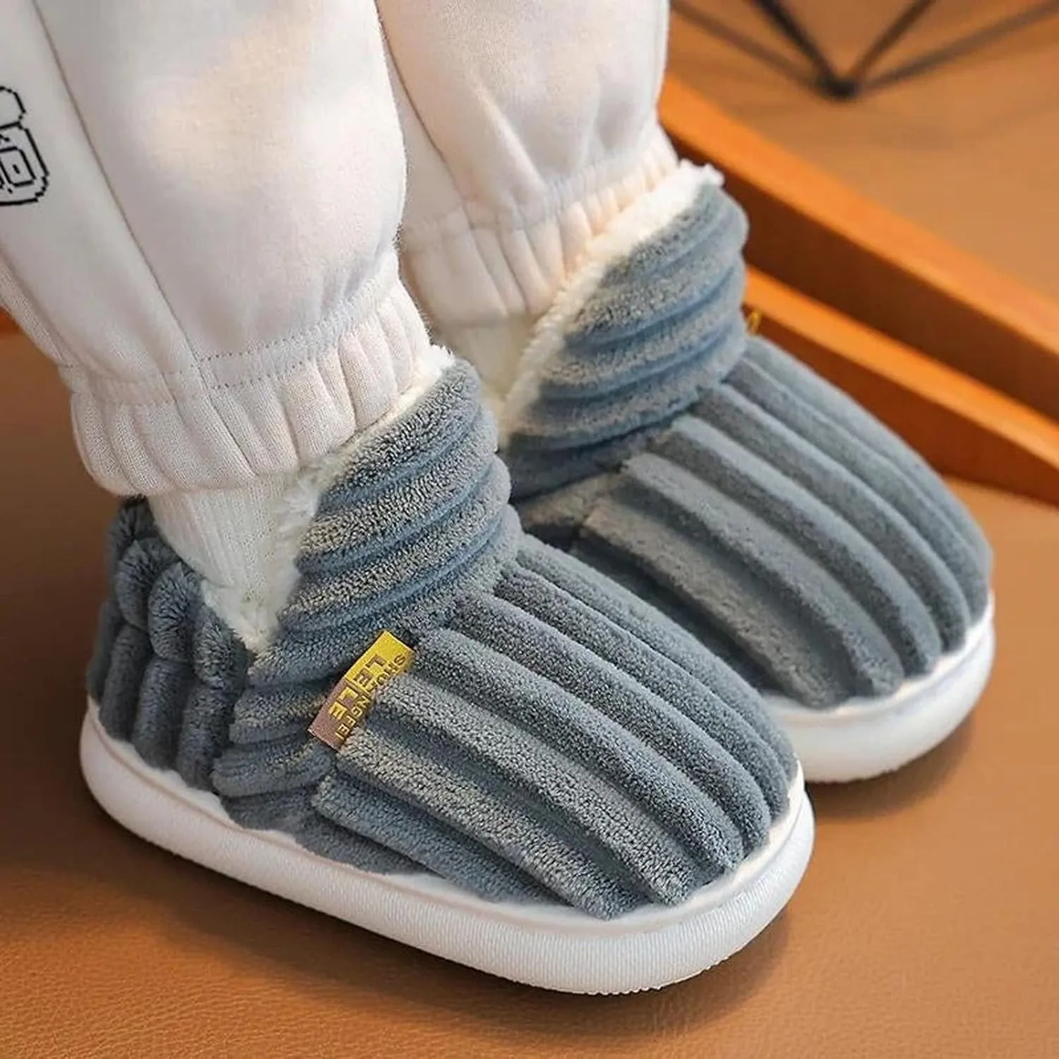 Pluffi Slipper Booties For Kids Women Men, Winter Fuzzy Warm Cute Non-Slip Thick-Soled Slippers, Cozy Plush House Shoes