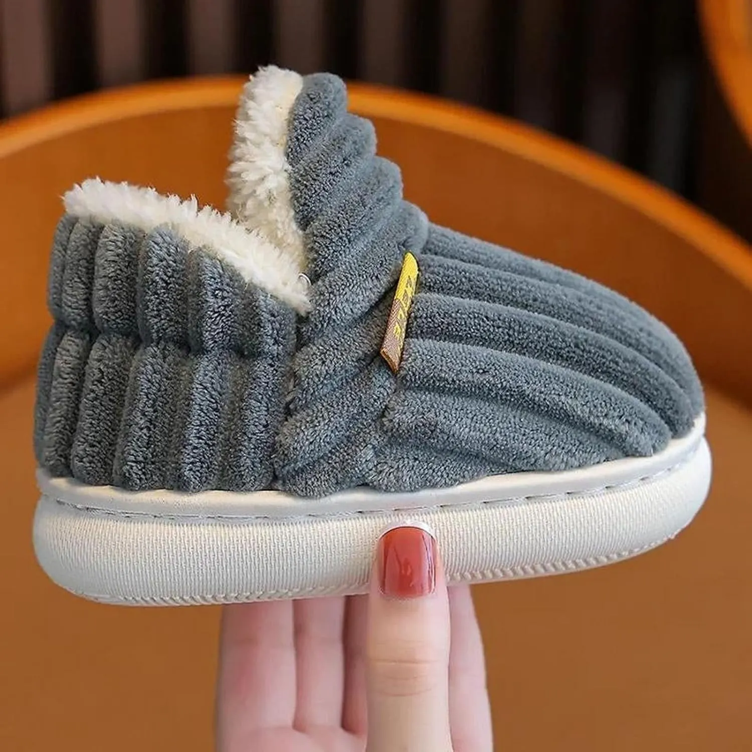 Pluffi Slipper Booties For Kids Women Men, Winter Fuzzy Warm Cute Non-Slip Thick-Soled Slippers, Cozy Plush House Shoes