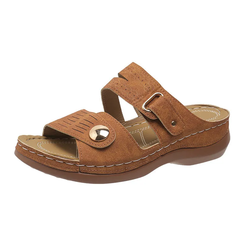 Plus Size Breathable Platform Slippers