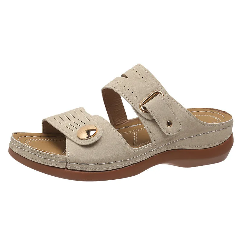 Plus Size Breathable Platform Slippers