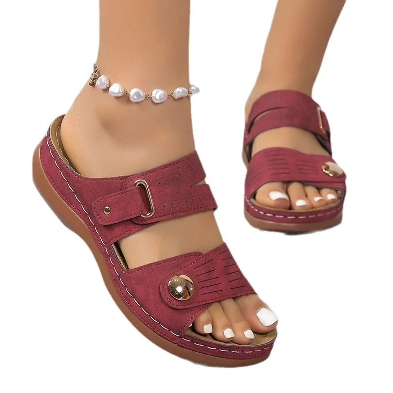 Plus Size Breathable Platform Slippers