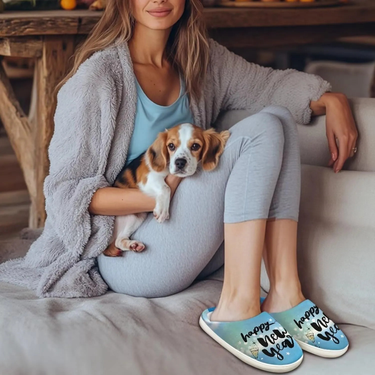 Plush Slipper for Women Warm Soft Flannel Fuzzy House Cotton Slipper Winter Non-Slip for Outdoor Slipper Ladies US 3-13