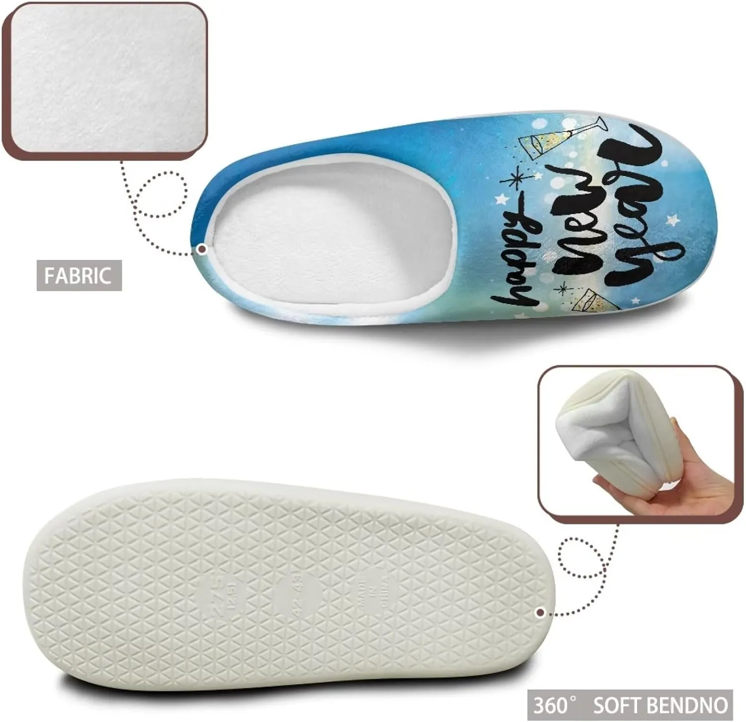 Plush Slipper for Women Warm Soft Flannel Fuzzy House Cotton Slipper Winter Non-Slip for Outdoor Slipper Ladies US 3-13