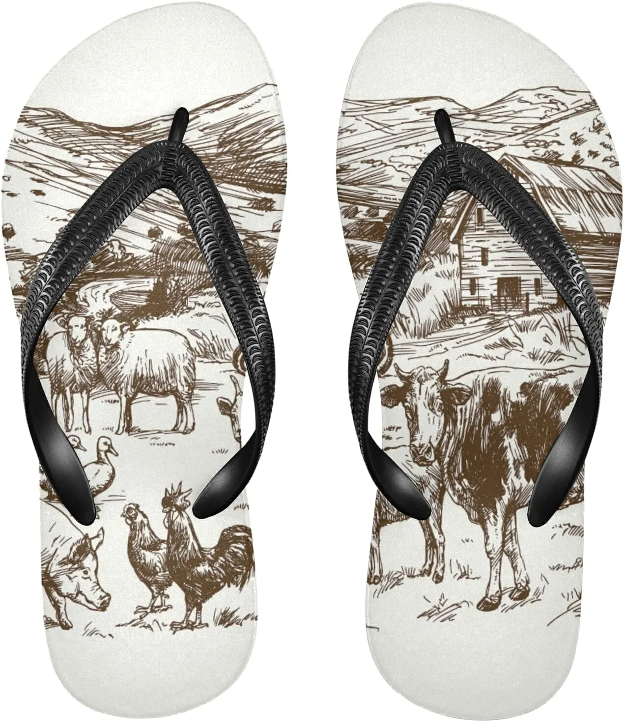 Poeticcity Flip Sandal Men Women Flip Flops for Hotel Spa Home Slippers Bedroom Travel S-XXL