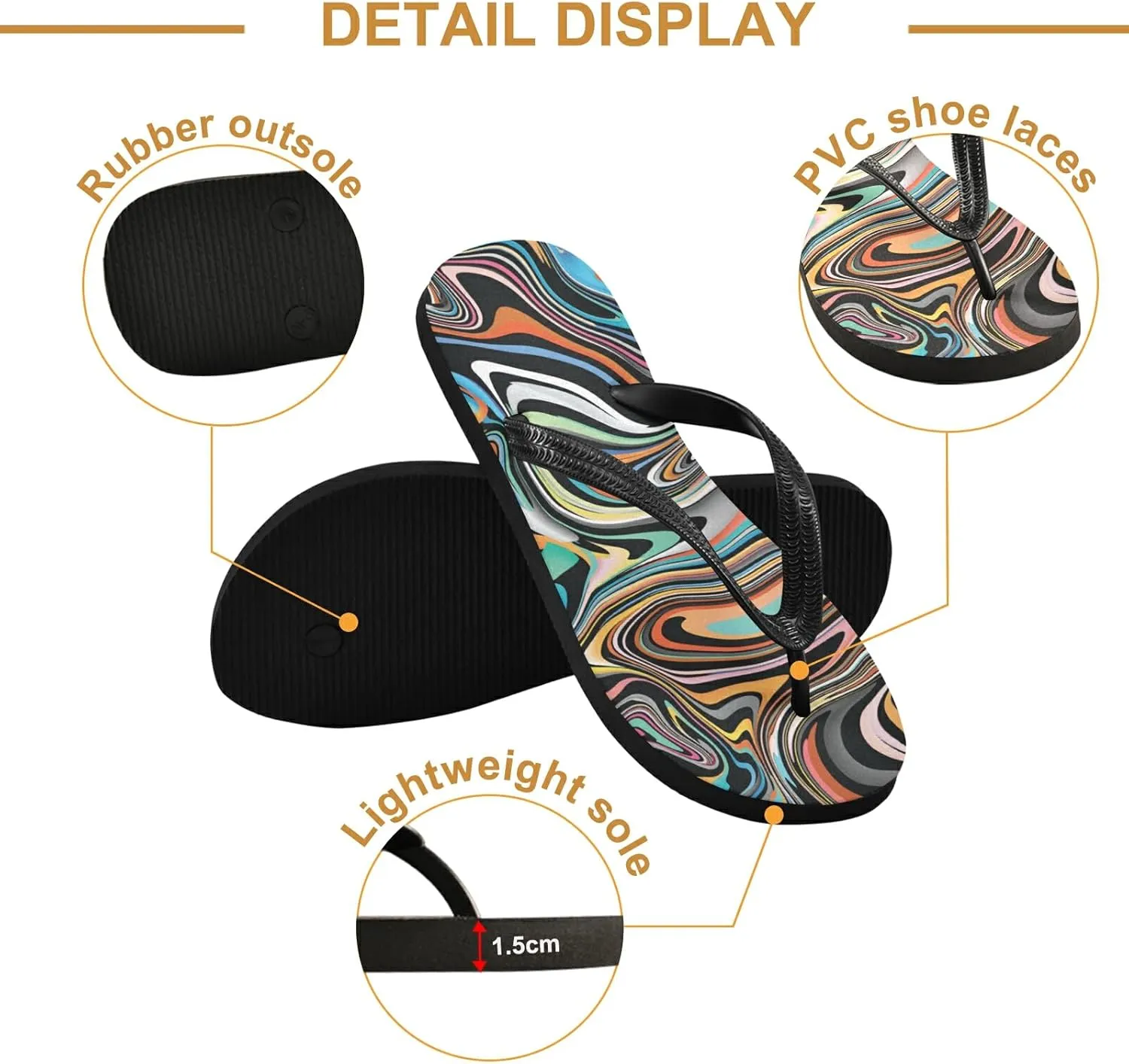 Poeticcity Flip Sandal Men Women Flip Flops for Hotel Spa Home Slippers Bedroom Travel S-XXL