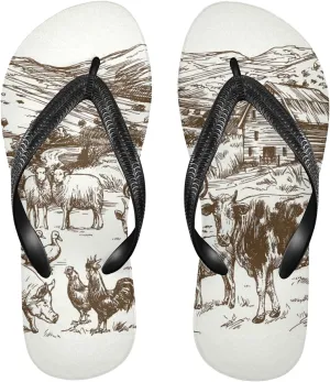 Poeticcity Flip Sandal Men Women Flip Flops for Hotel Spa Home Slippers Bedroom Travel S-XXL