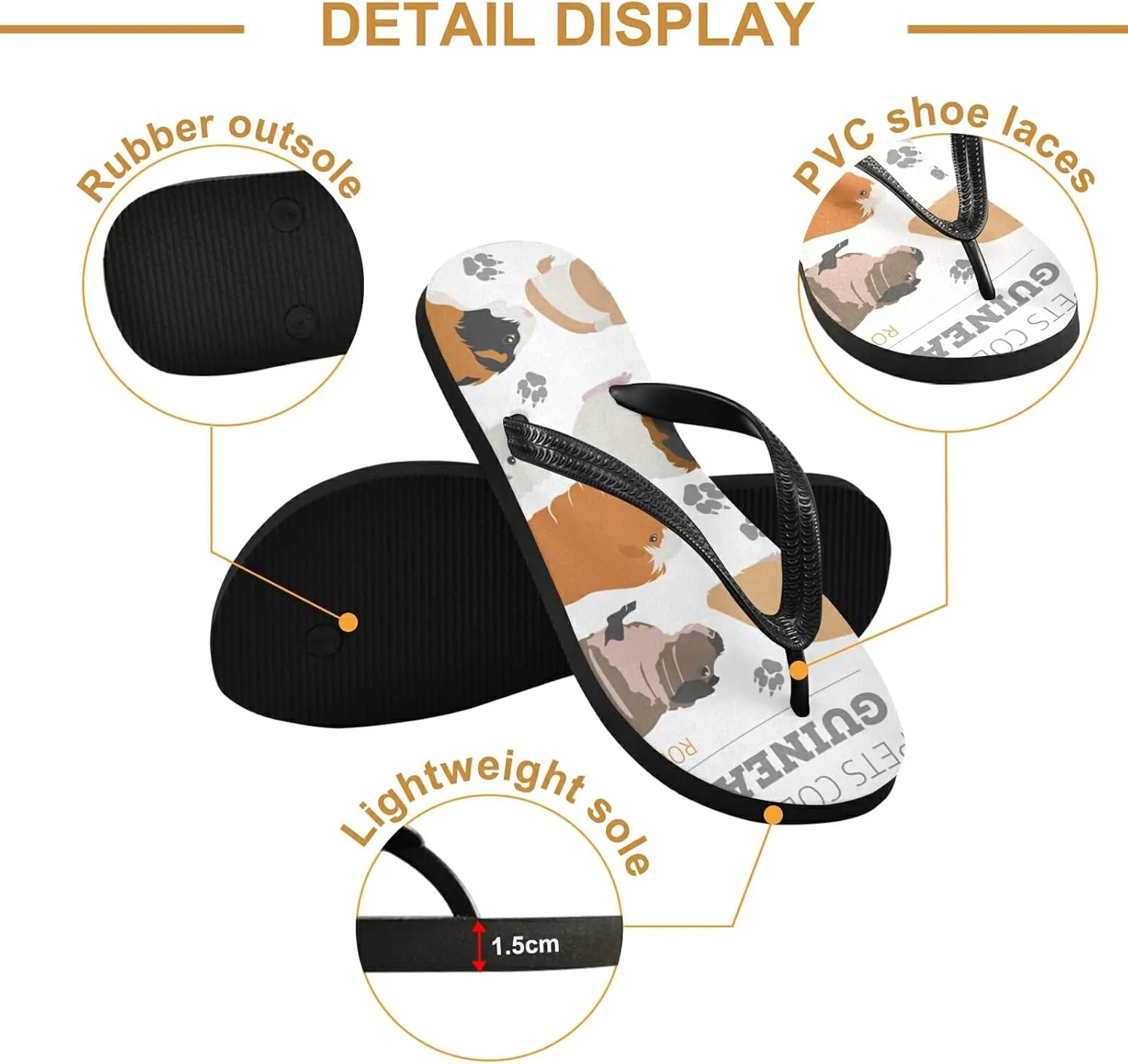 Poeticcity Flip Sandal Men Women Flip Flops for Hotel Spa Home Slippers Bedroom Travel S-XXL