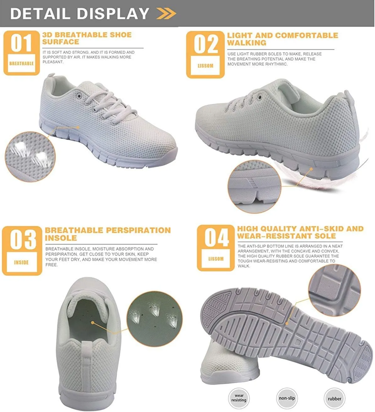 POLERO Lightweight Sneakers Shoes for Women Casual Breathable Mesh Running Training Shoes Ladies Simple Colorful Pandas