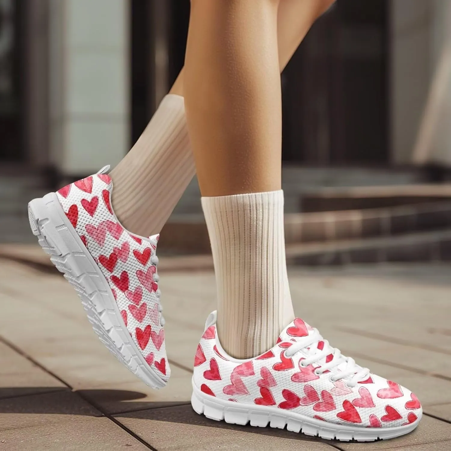 POLERO Lightweight Sneakers Shoes for Women Casual Breathable Mesh Running Training Shoes Ladies Simple Colorful Pandas