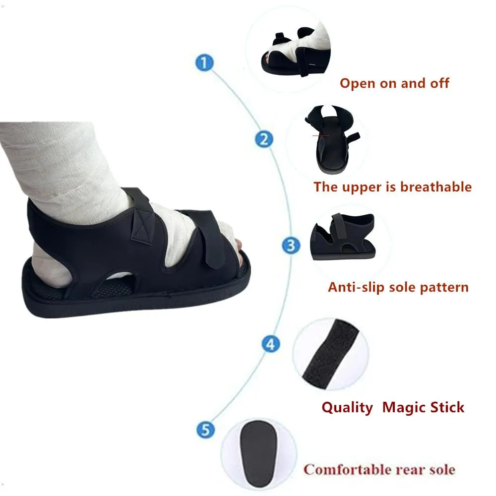 Post Op Shoe for Broken Foot,Medical open-toe plaster shoes,Recovery Shoe,Lightweight Medical Walking Boot for Left or Right （Small）