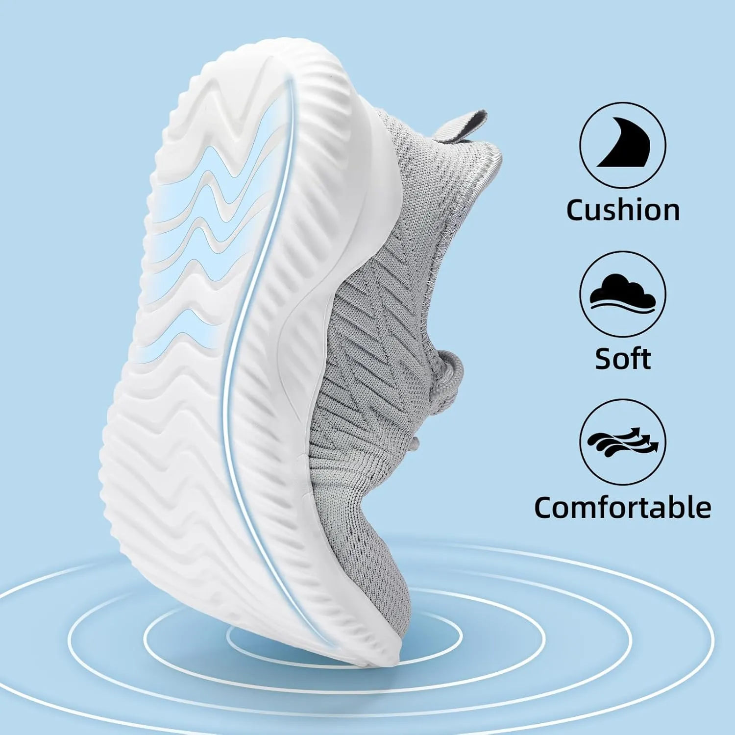 PPQ Womens Slip On Walking Shoes，Memory Foam Lightweight Comfort Casual Workout Shoes,Yoga Or Tennis Or Running Sneakers