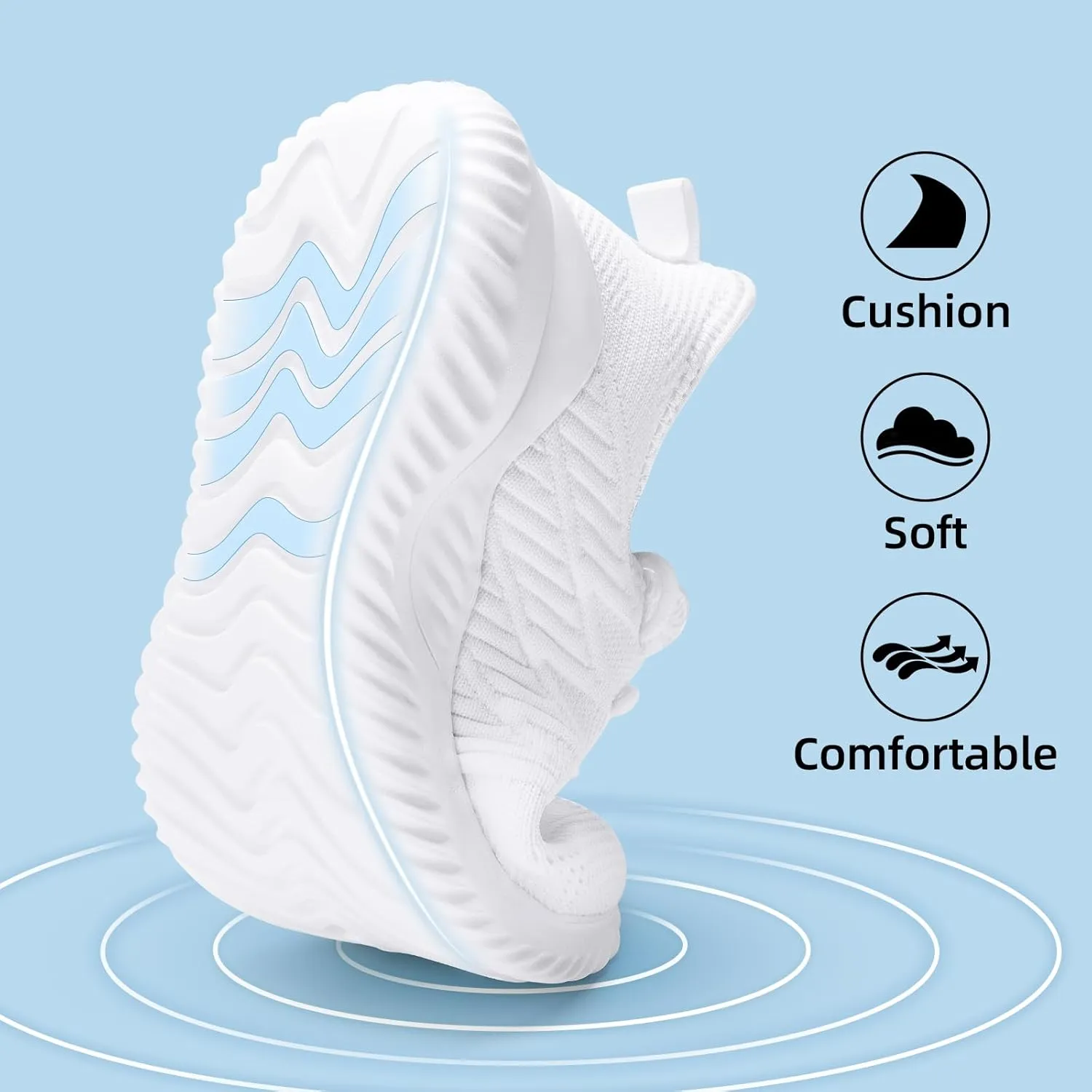 PPQ Womens Slip On Walking Shoes，Memory Foam Lightweight Comfort Casual Workout Shoes,Yoga Or Tennis Or Running Sneakers