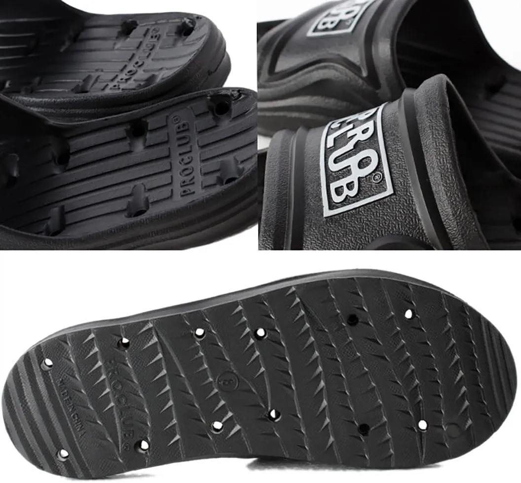 Pro Club Men's Shower Slipper Sandal - Non-Slip, Waterproof, Quick Drying, Comfortable, Durable