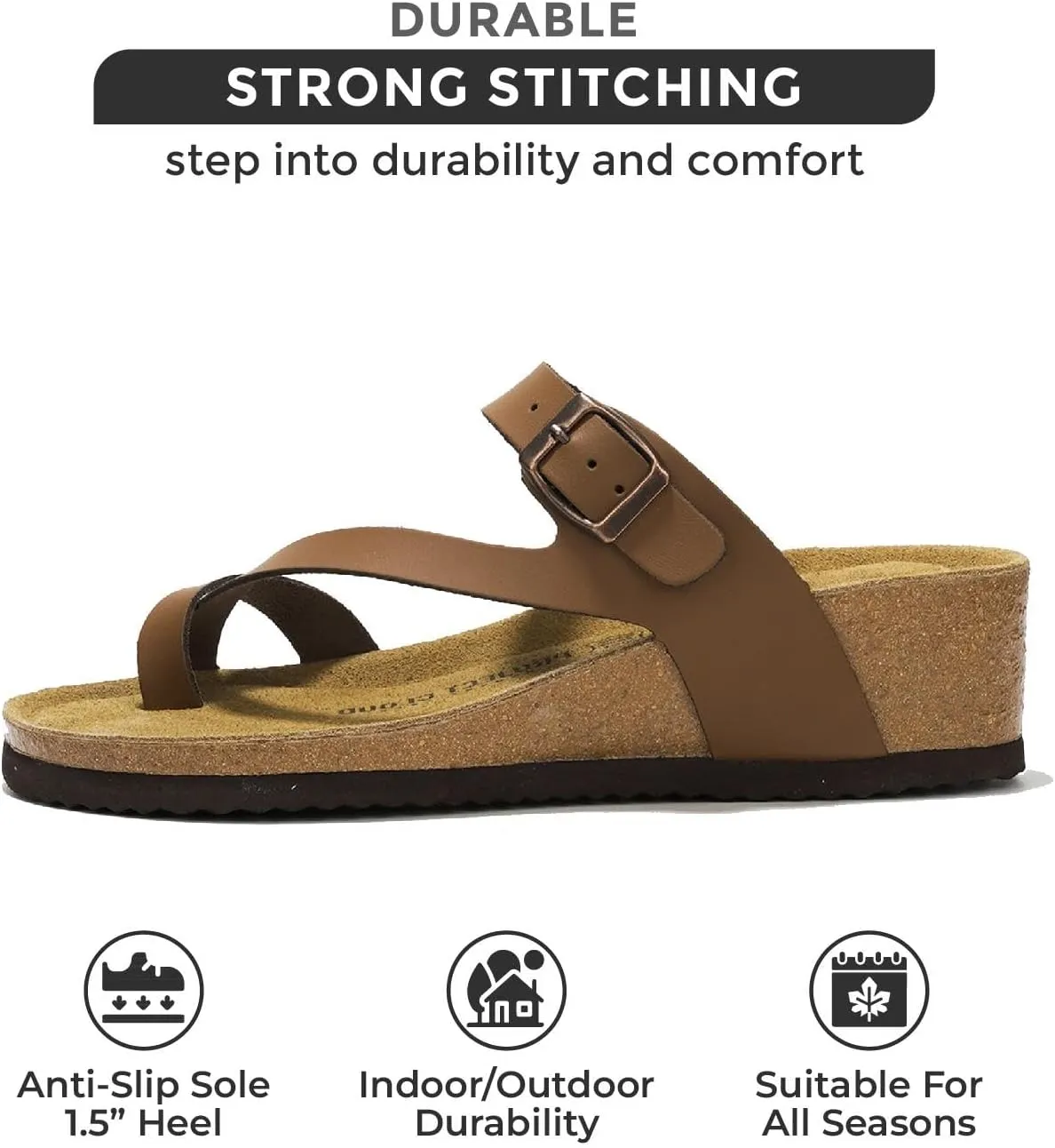 Project Cloud Genuine Leather Womens Sandals Wedge - Wedge Sandals & Slippers - Memory Foam Women Footwear Beach Essentials, Non-Slip Sandals for Women 2025