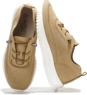 Project Cloud Shoes for Women - Lightweight Sneakers for Women with Leather Insole - Womens Slip on Shoes with Memory Foam - Machine Wash & Sockless Wear Shoes (Daisy)