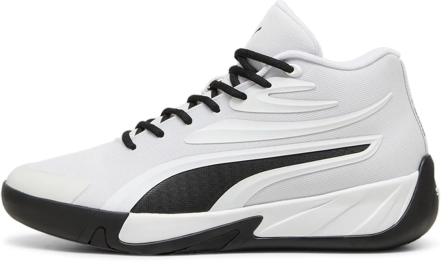 PUMA Men's Court Pro Basketball Shoes, White-Black, 12