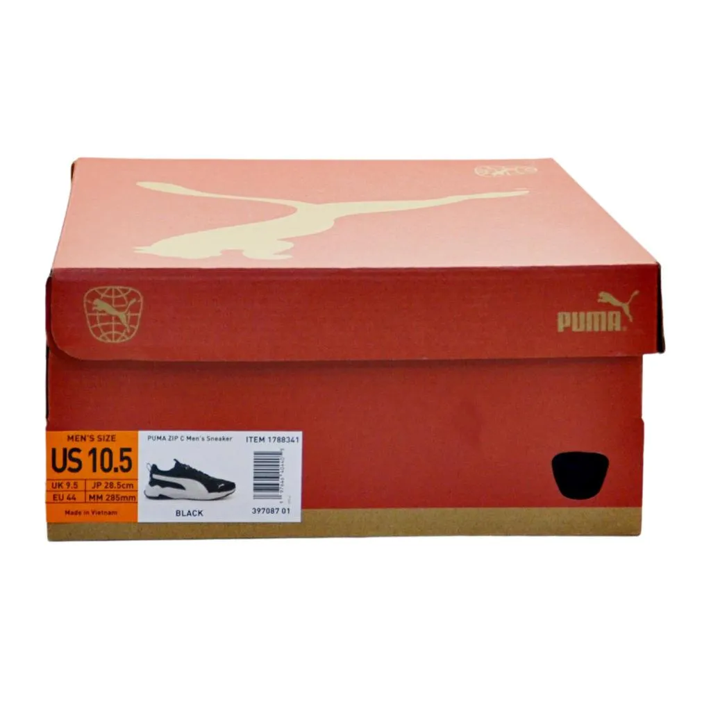 PUMA Men’s “Zip C” Lightweight Running Shoe Sneaker - Black 10.5