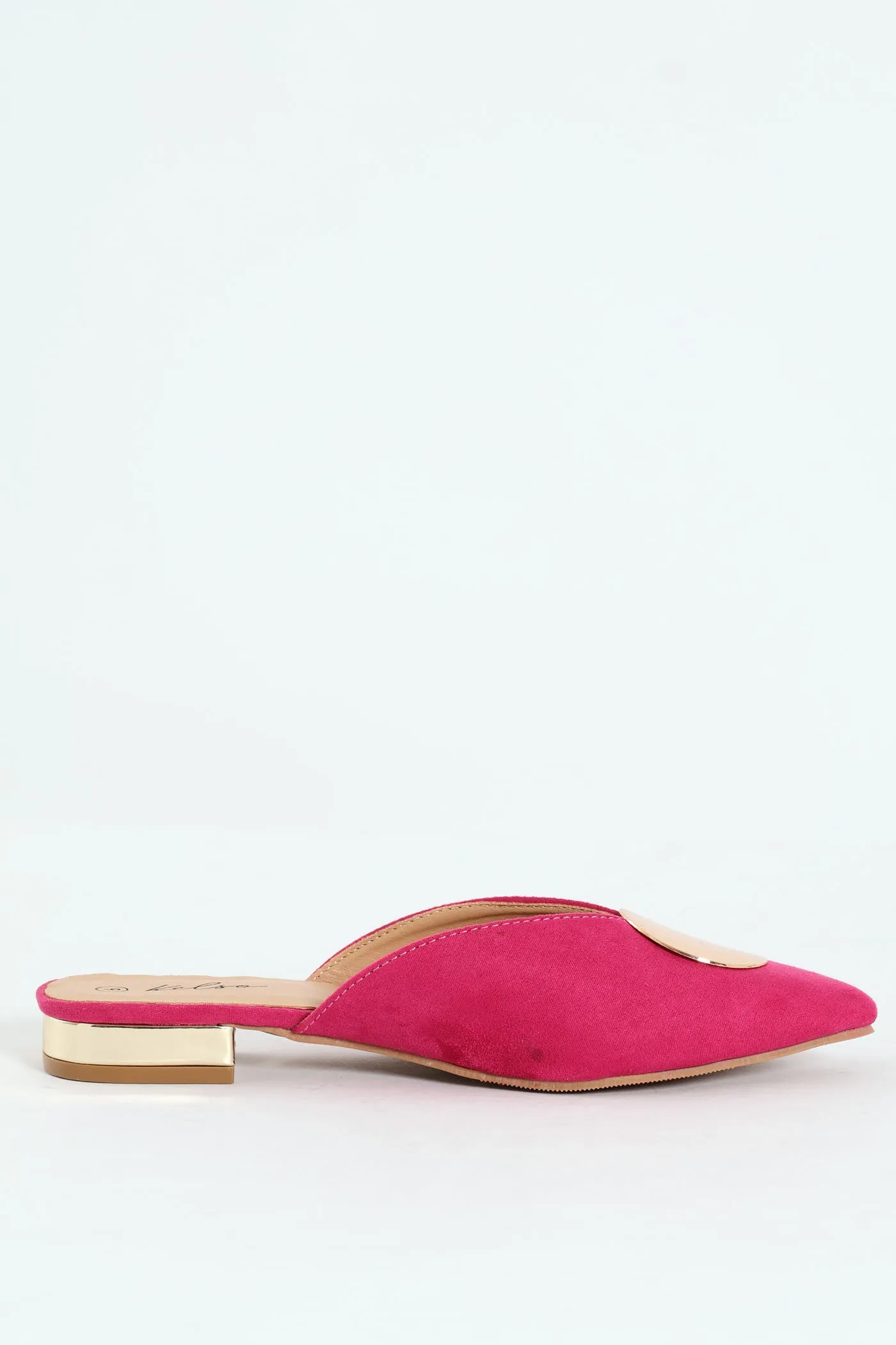 Push In Mule Gold Trim - Cerise