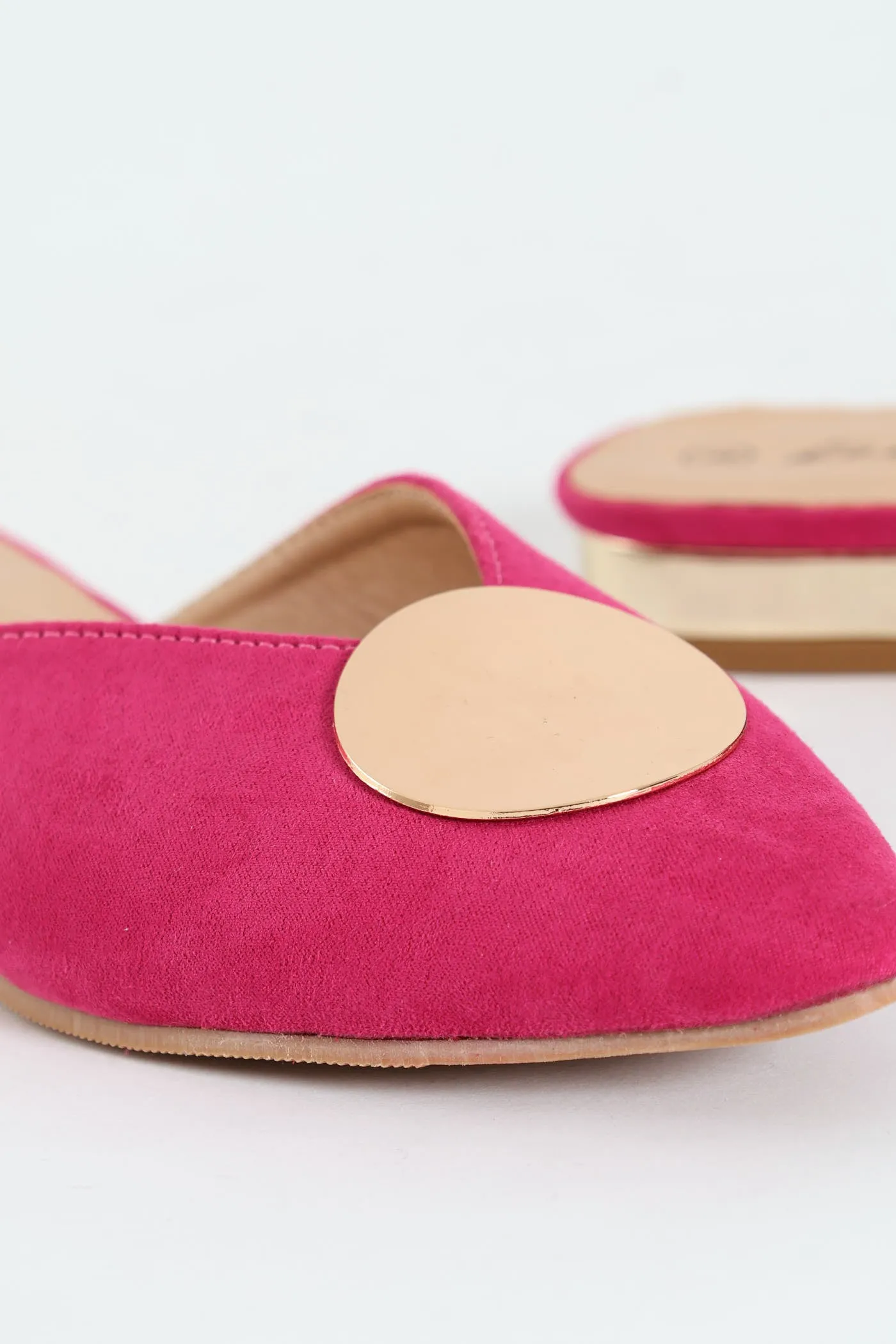 Push In Mule Gold Trim - Cerise