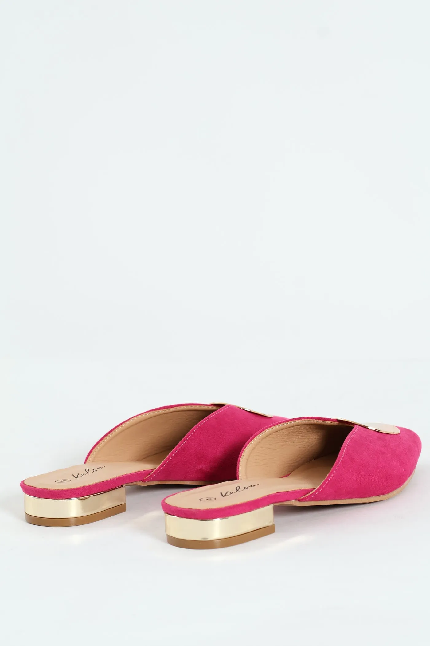 Push In Mule Gold Trim - Cerise