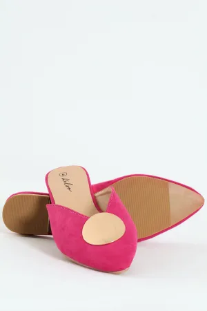 Push In Mule Gold Trim - Cerise