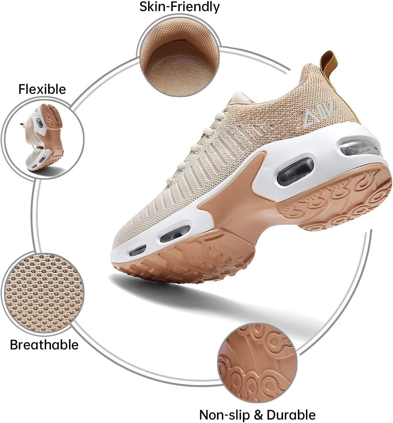 QAUPPE Womens Fashion Lightweight Sports Walking Sneakers Breathable Gym Jogging Running Tennis Shoes US 5.5-11 B(M)…