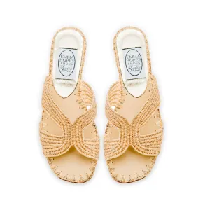 Raffia H Sandal - Gold