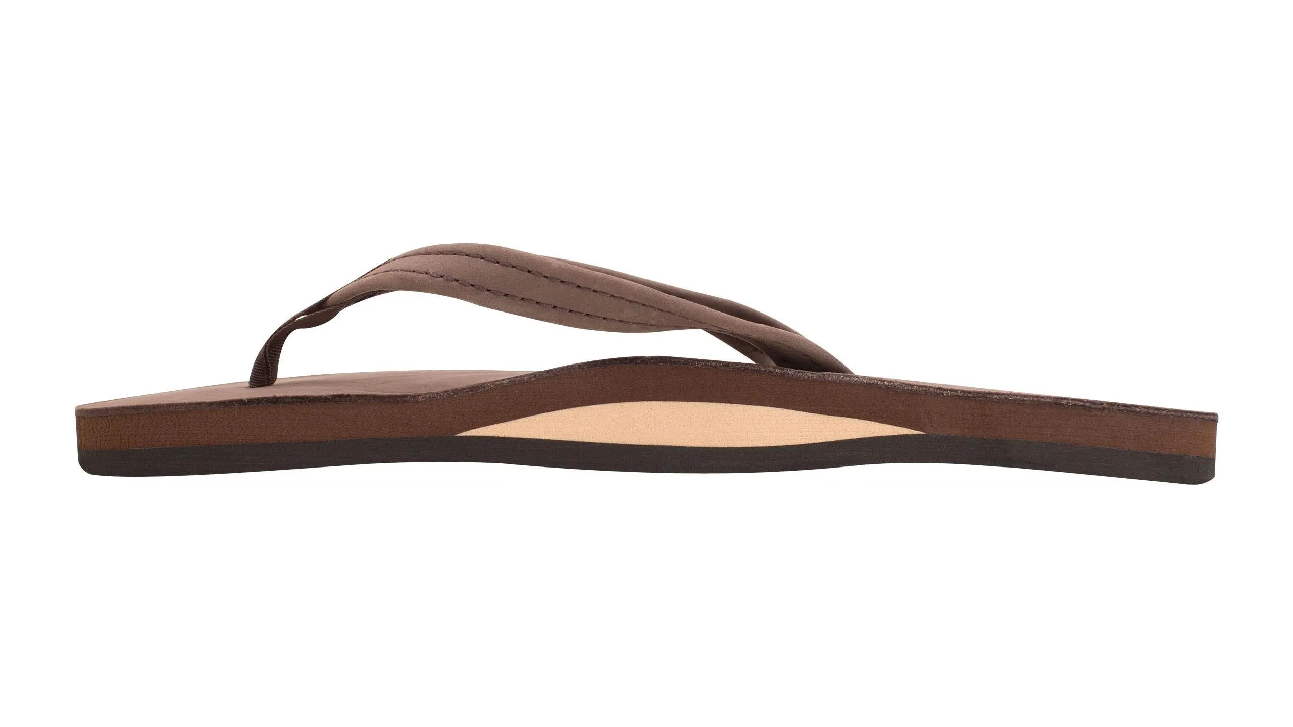 Rainbow Single Layer Leather Narrow Sandal-Expresso