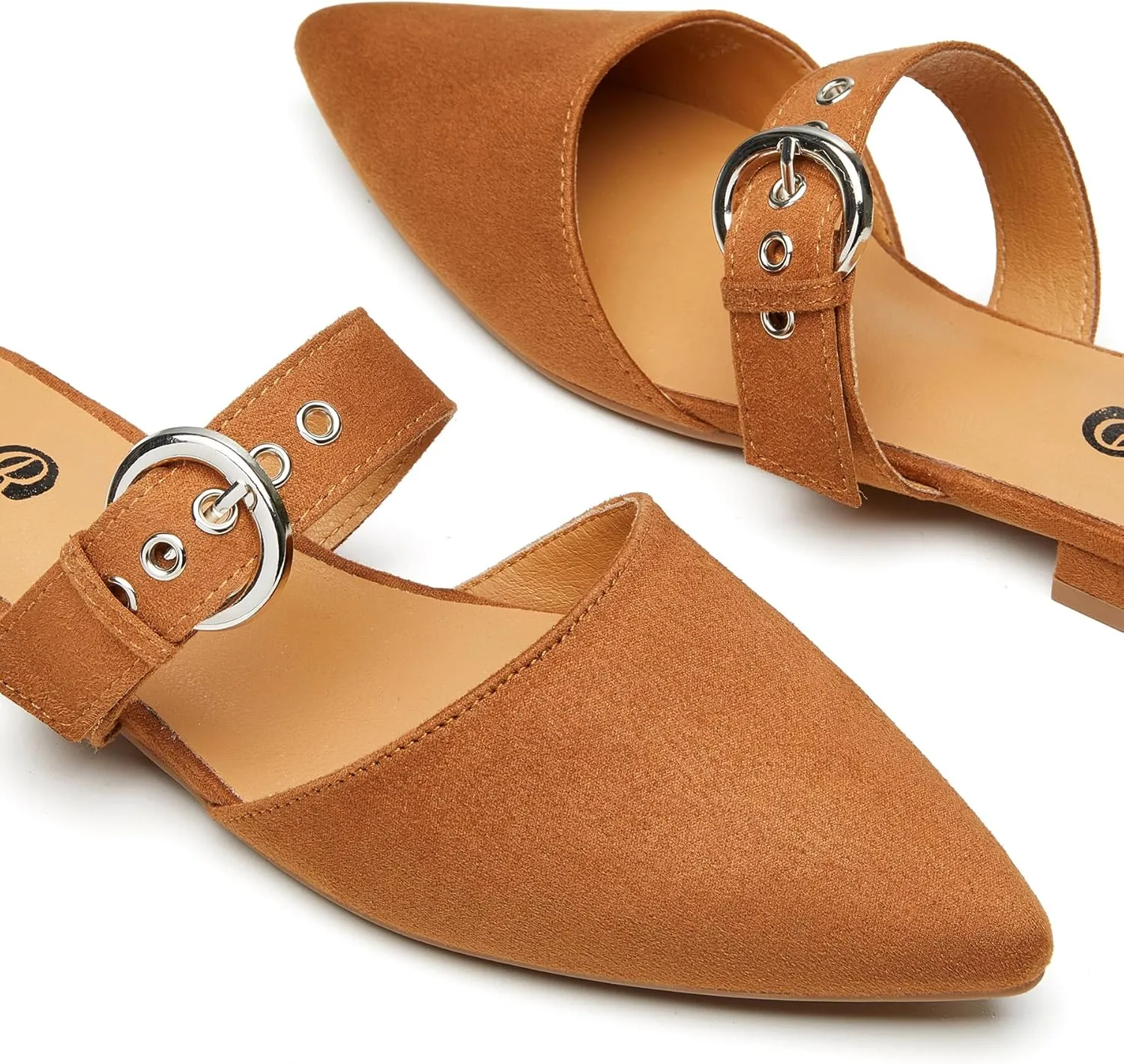 Rekayla Mules for Women Adjustable Strap Pointed Toe Backless Loafer Shoes…