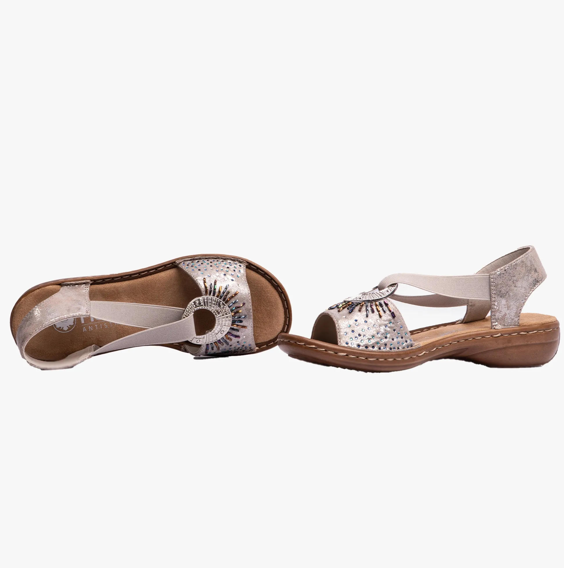 Rieker 60880-90 Womens Sandals Metallic