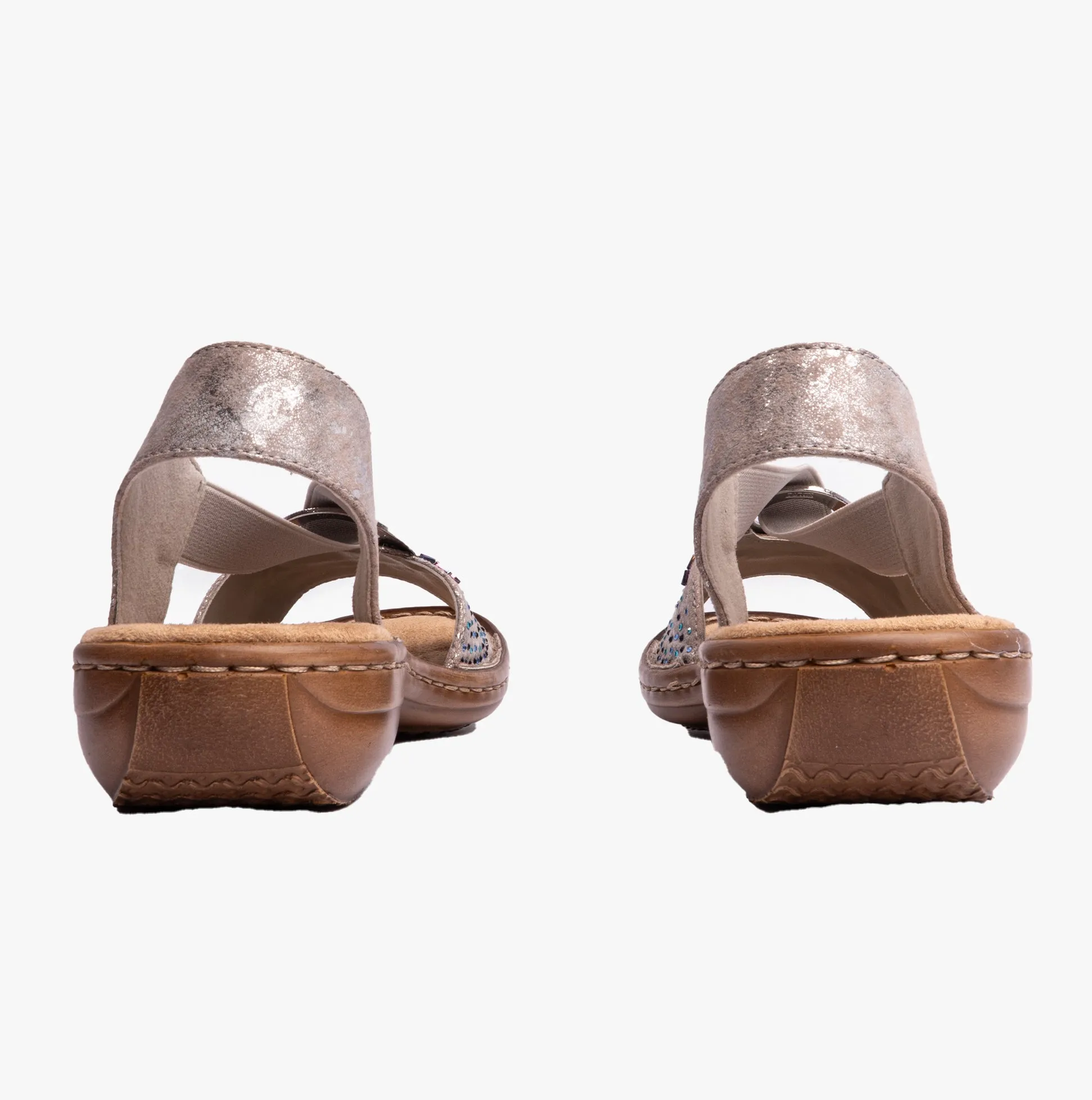 Rieker 60880-90 Womens Sandals Metallic
