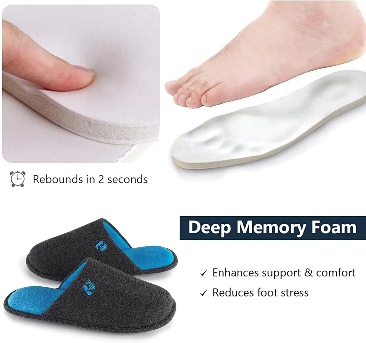RockDove Men's Two-Tone Memory Foam Lightweight Scuff House Slipper