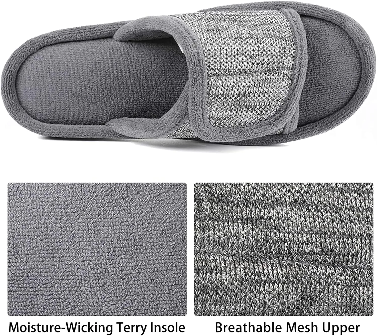RockDove Women's Adjustable Wrap Memory Foam Slide Slipper