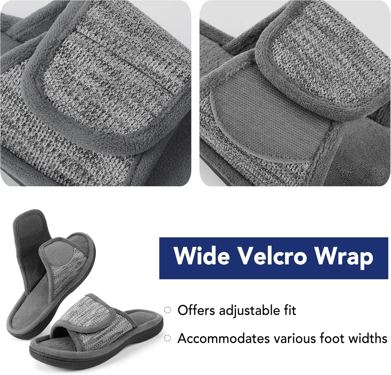 RockDove Women's Adjustable Wrap Memory Foam Slide Slipper