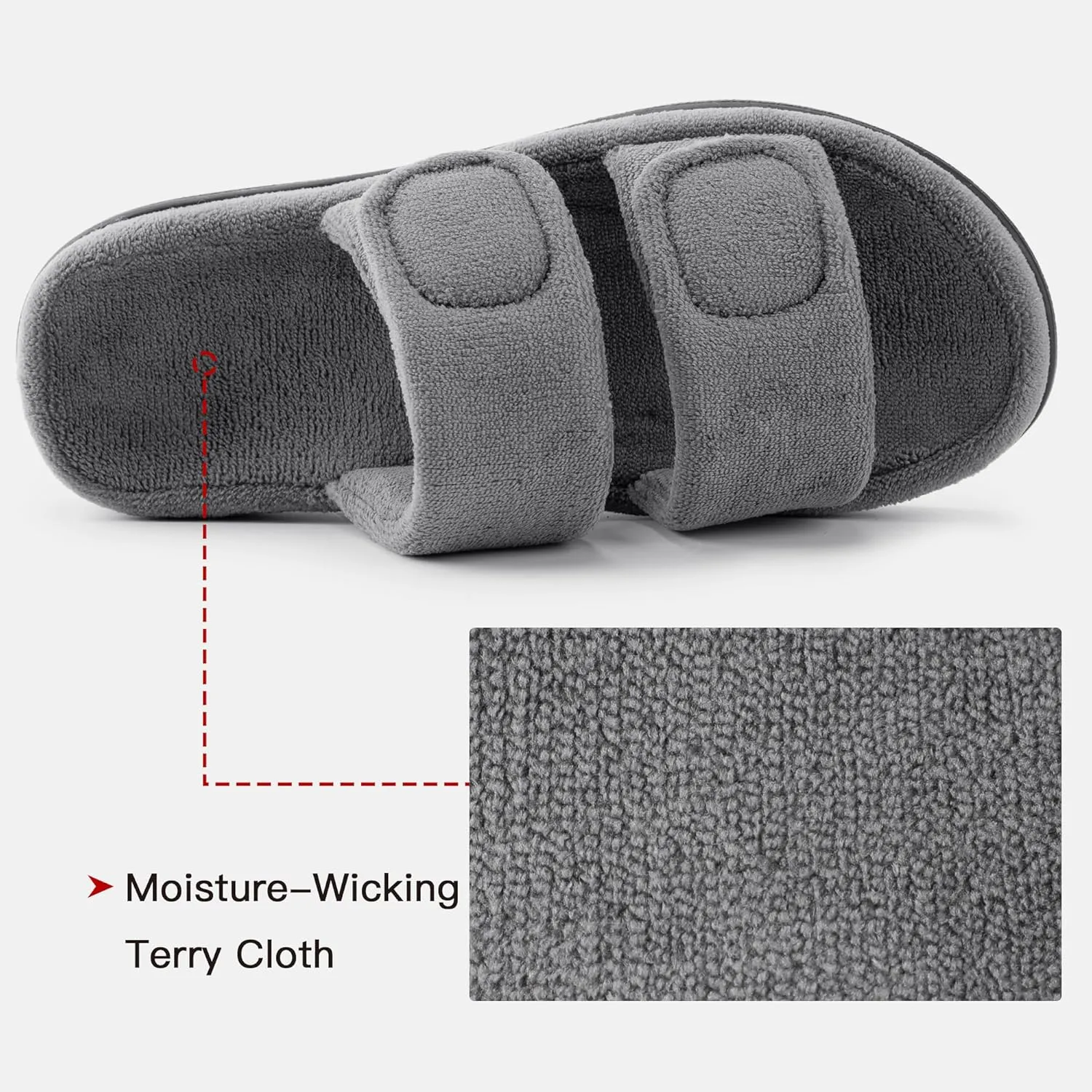 RockDove Women's Dual-Strap Adjustable Slipper with Arch Support