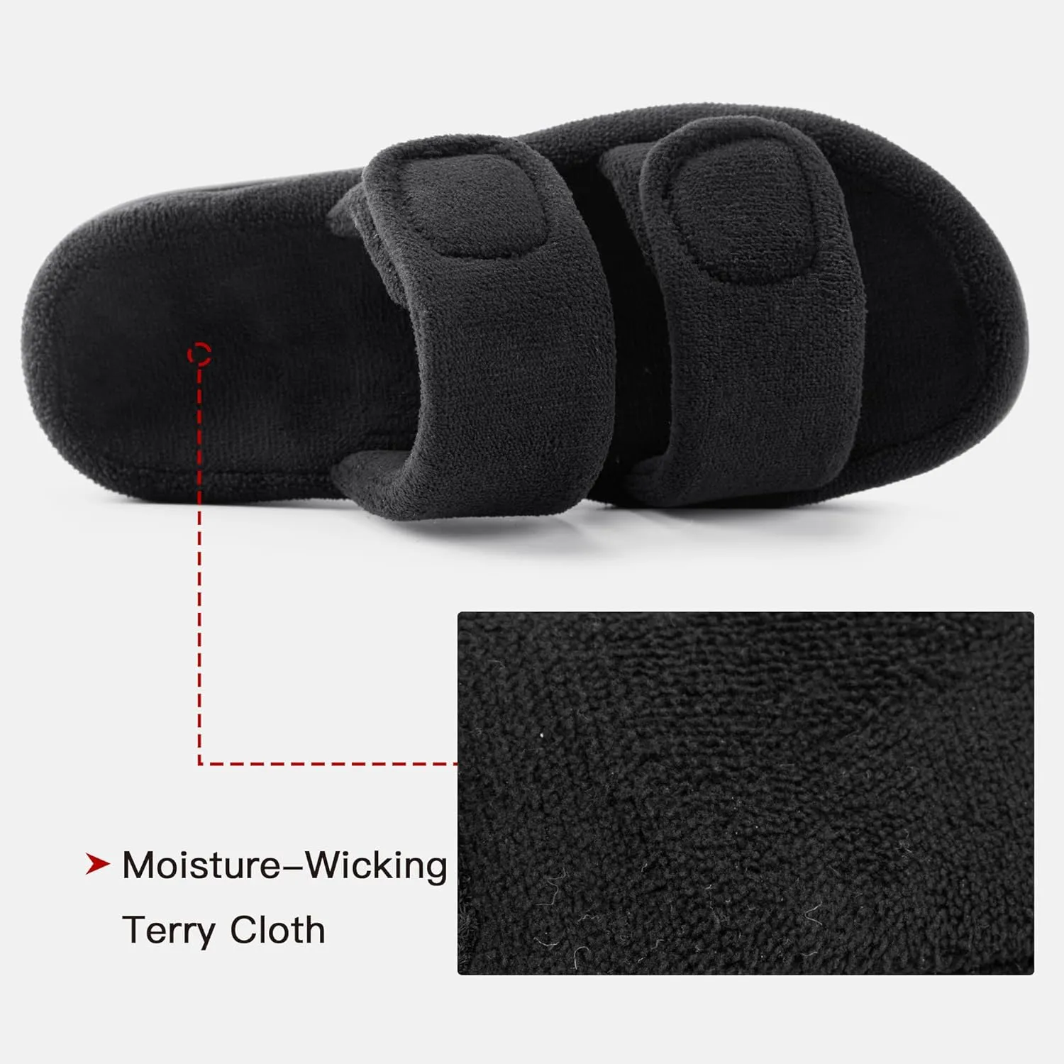 RockDove Women's Dual-Strap Adjustable Slipper with Arch Support