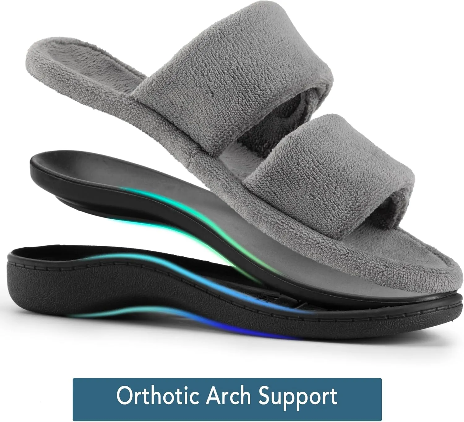RockDove Women's Dual-Strap Adjustable Slipper with Arch Support