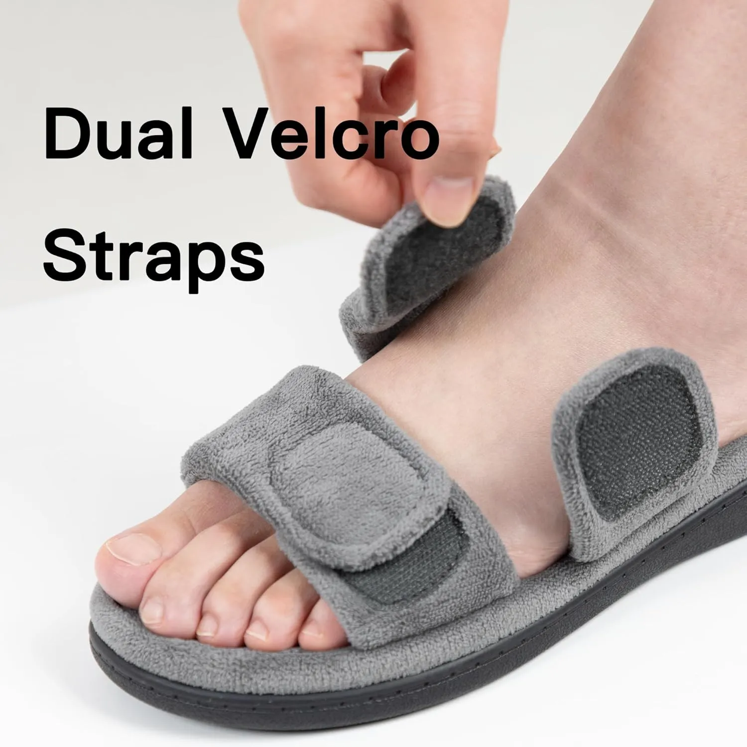 RockDove Women's Dual-Strap Adjustable Slipper with Arch Support