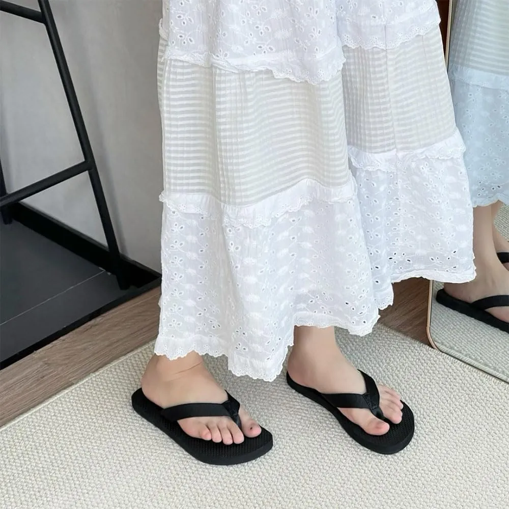 Rubber Thong Sandals for Women Beach Flip Flops, Women's Clip Toe Flip Flops, Comfortable Slip On Flat Sandals Ladies Slides Slipper