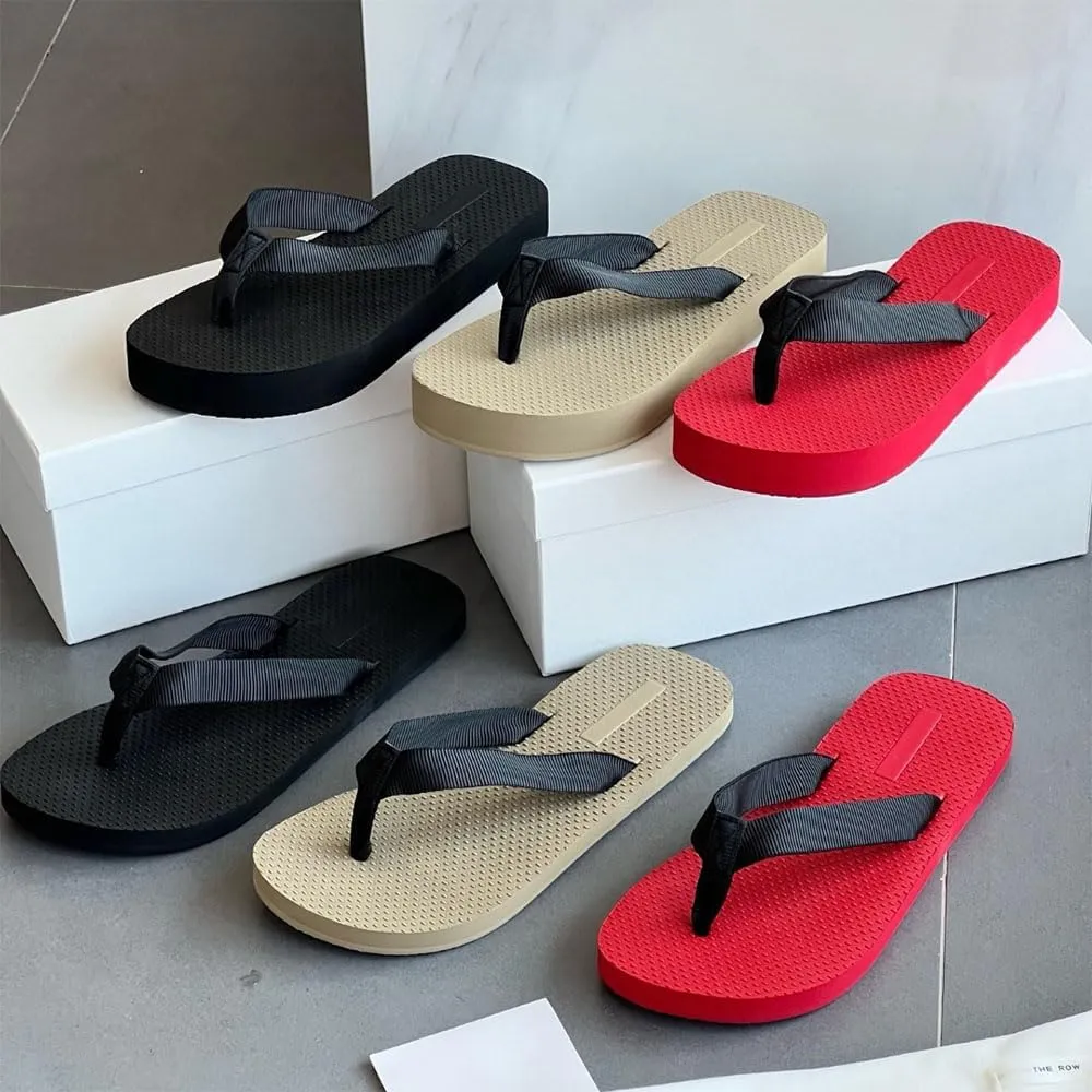 Rubber Thong Sandals for Women Beach Flip Flops, Women's Clip Toe Flip Flops, Comfortable Slip On Flat Sandals Ladies Slides Slipper
