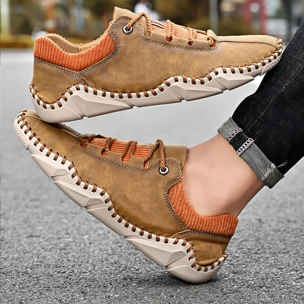 Salkined Mens Shoes, Casual Fashion Lace Up Slip On Sneakers, Leather Oxfords Work Shoe Sneaker for Men